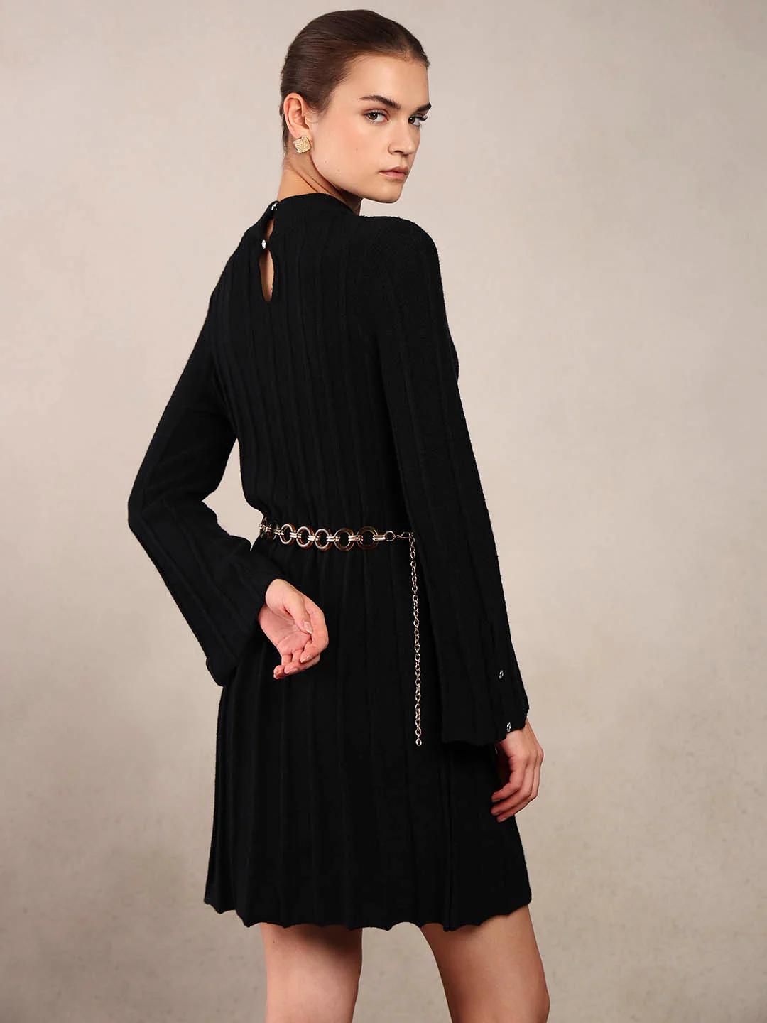 Ribbed Knitted Mini Dress