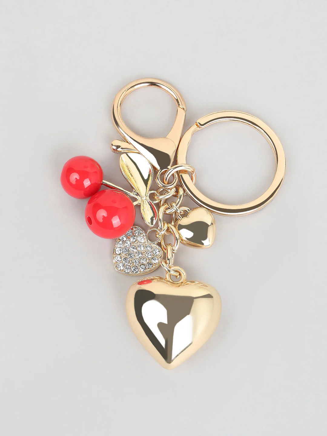 Cherry Heart Golden Bag Charm