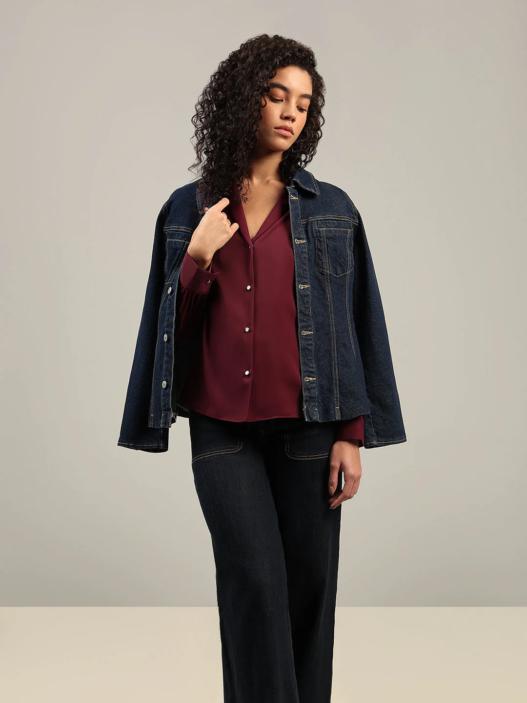 Shawl Collar Full Sleeves Top